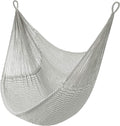 Handwoven Hanging Chair by Yellow Leaf Hammocks - Fits 1 Person, 330lb Max - Kick Back for Full-Body Recline - Weathersafe, Ultra Soft, Hang Anywhere - Color: Stripe Grey - White
