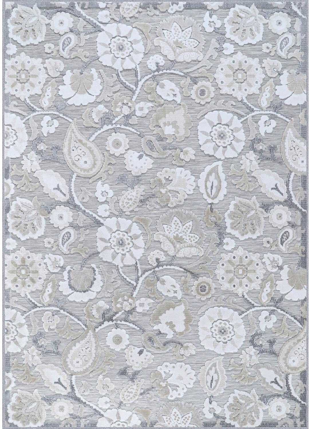 Luul Home Floral Indoor Outdoor Rugs 9x12 Large Area Rug for Living Room, Patio Decor, Kitchen, and Entryway Rug, Washable Stain Resistant Outside Carpet Beige 9 x 12