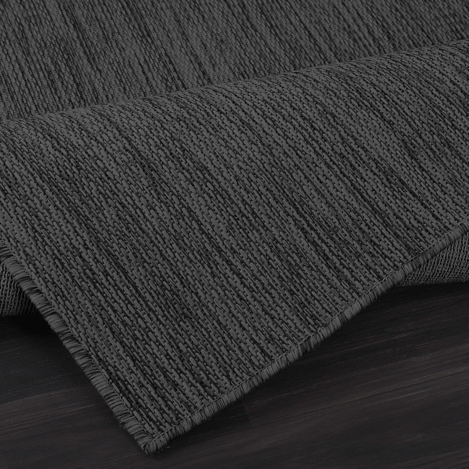 CAMILSON Outdoor Rug 6x9 Modern Area Rugs for Indoor and Outdoor Patios and Porches - Waterproof, Washable, Non-Shedding, Easy-to-Clean Outside Carpet (6 x 9, Solid - Dark Gray)