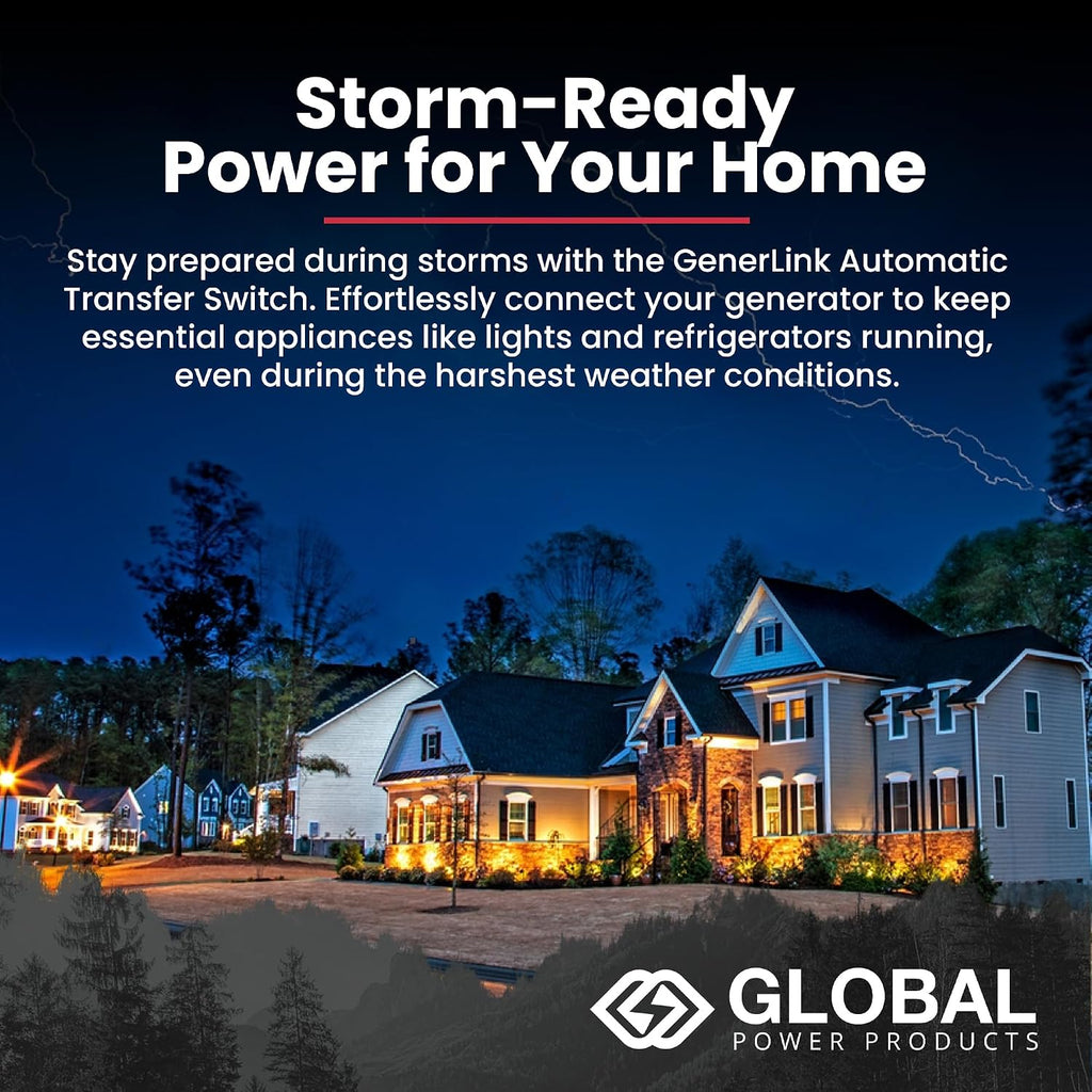 GenerLink Automatic Transfer Switch for Home Generator w/Surge Protection - Meter Mounted Transfer Switch for Portable Generators - Outdoor & Home - Fast and Easy Installation - 30AMP