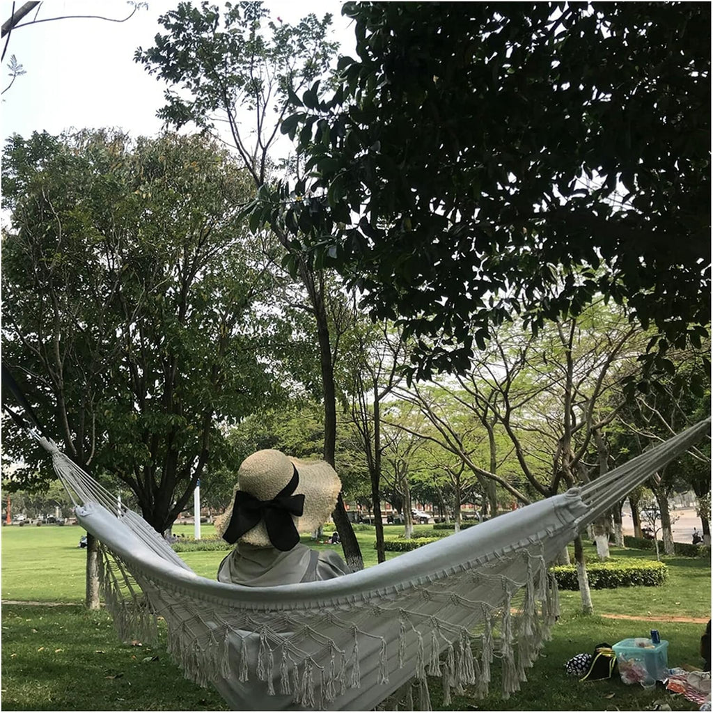 Hanging Chair Swing Foldable Hammock, Fringed Canvas Rocking Chair, Hanging Bed, Hiking Camping Hunting Folding Hammock Hammock