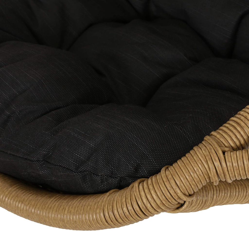 Christopher Knight Home Orville Outdoor Hanging Chair, Dark Gray + Light Brown