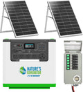 Nature's Generator Lithium 3600 Gold PE,1 x Lithium 3600W Generator+ 2x 100w Panels + 6 Circuit Transfer Switch + 50' Cable