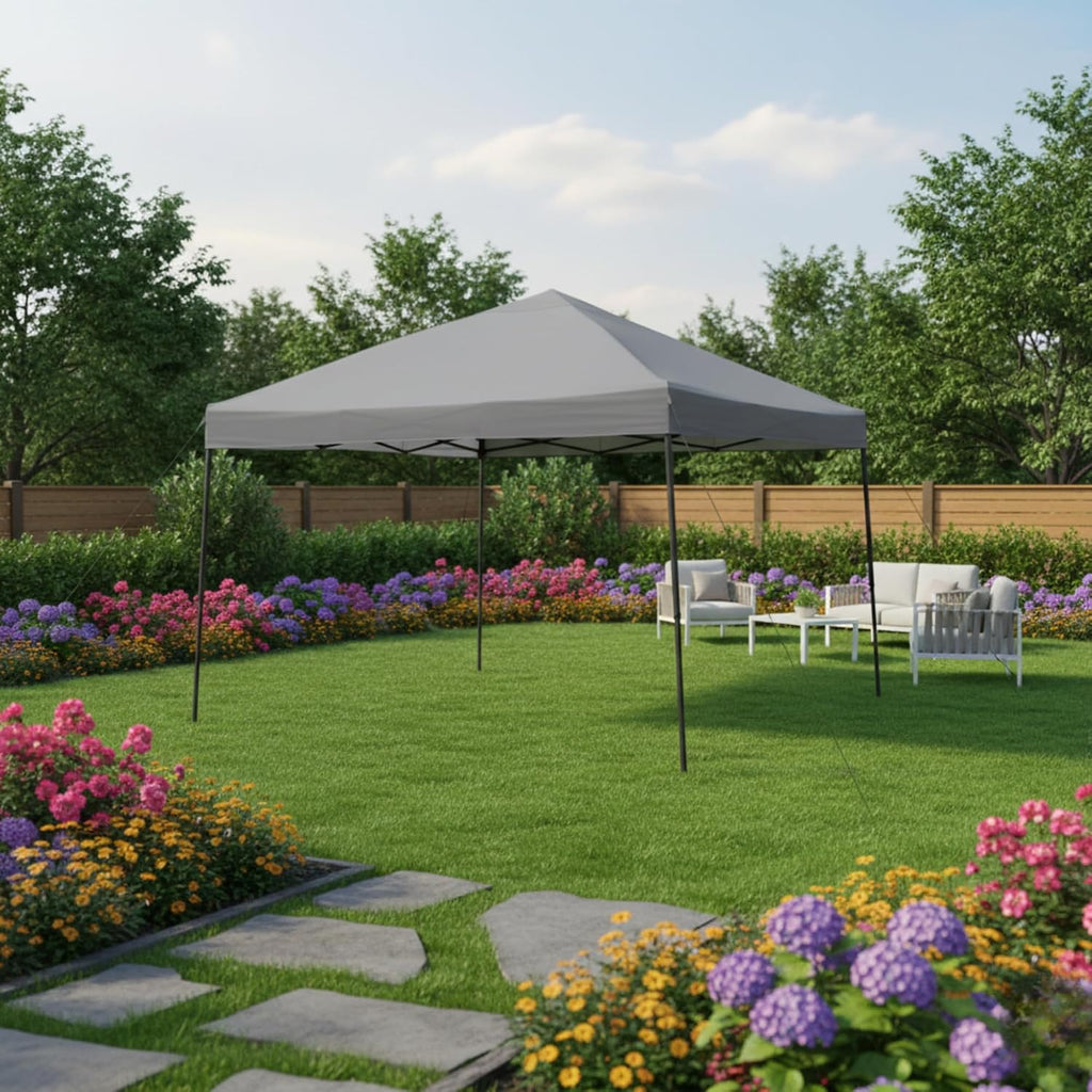 Garden Winds Reinforced RipLock 350 Replacement Canopy Top Cover Compatible with Ozark Trail 12' X 12' Pop Up Models 30726, WMT-1212122N - Slate Gray