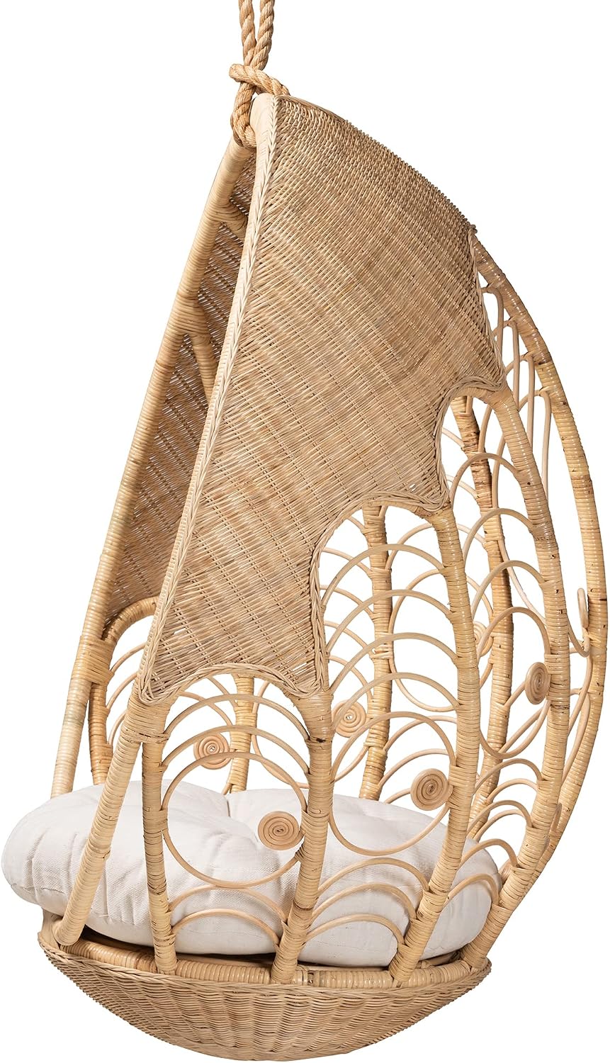 Bali & pari Umika Modern Bohemian Natural Rattan Hanging Chair
