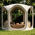10X10FT Pop-Up Screen House Tent, Portable Instant Screen Room Canopy with Mesh Doors and Carry Bag for Patio Backyard Deck Camping Outdoor, Pop up Gazebo, Popup Canopy Tent, Beige