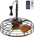 Coolbull Plug and Play Outdoor Ceiling Fans with Lights, 20'' Wet Rated Gazebo Fan Remote/APP Control, Dimmable Hanging Fan for Patio Pergola, Wood Color