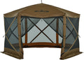 Hike Crew 12' x 12' Pop-Up Gazebo Screen Tent | Screened 6-Sided Instant Outdoor Canopy Shelter with Stakes, Ropes & Carry Bag for Camping, Sports & Picnic Table | UV Resistant SPF 50+