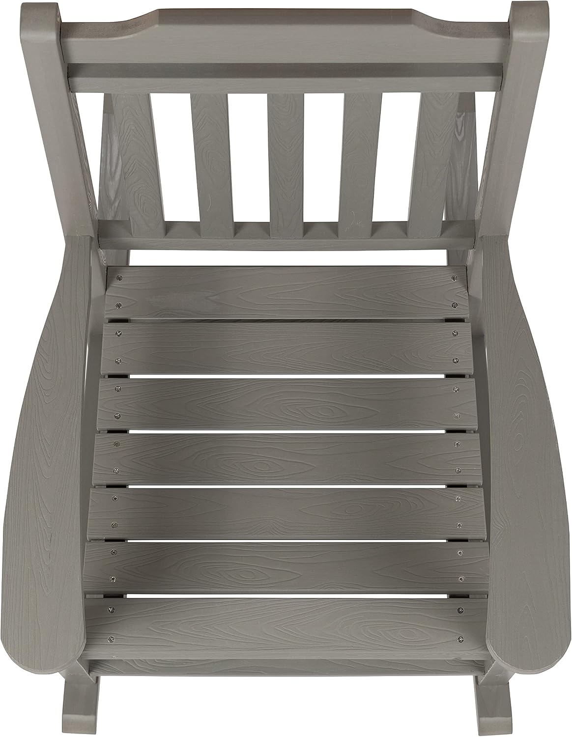 Flash Furniture Winston All-Weather Poly Resin Rocking Chair in Gray