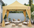 ABCCANOPY 10x10 Easy Pop Up Gazebo Canopy Tent Instant Outdoor Screen House with Netting Walls, Beige
