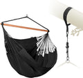LA SIESTA® XL King Habana Cotton Hammock Chair Swing & Tree Mount Kit - Hammock Swing Chair w/Suspension Kit for Trees Beams & Posts - Indoor Outdoor Hanging Chair for Bedroom Patio - Onyx