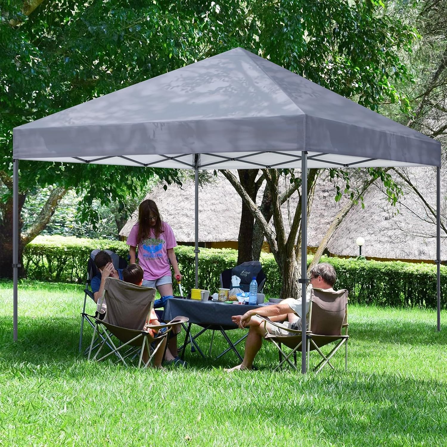 COOSHADE Durable Easy Pop Up Canopy Tent 12x12Ft(Gray)