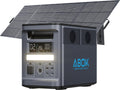 ABOK Ark2000 Portable Power Station with 400W Solar Panel, 1536Wh 2000W AC LiFePO4 Solar Generator Kit, Expandable to 4.6kWh, 1.3 Hr 0-100%, UPS, App, Emergency, RV, Off-Grid