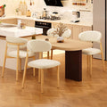 Kitchen Dining Chairs Set of 4 Modern Upholstered Leather Farmhouse Dining Room Chair with Metal Legs, Beige