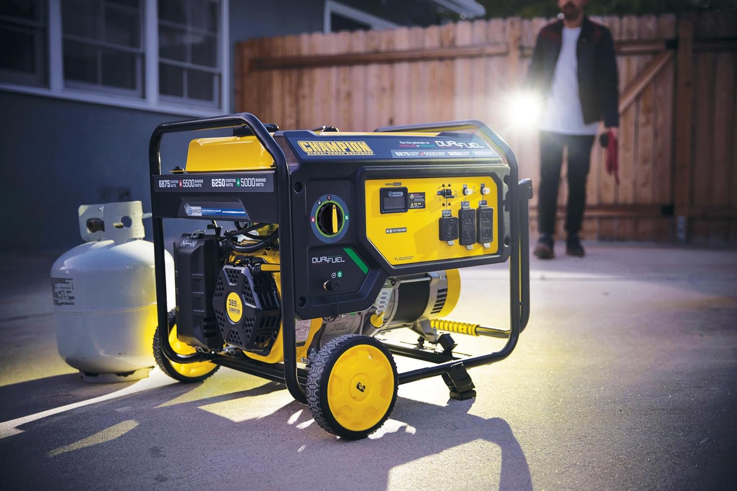 Champion Power Equipment 6875-Watt Dual Fuel Portable Generator with CO Shield®