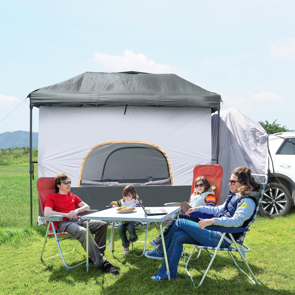 UNP Camping Canopy - Inner Tent - Side Tents - SUV Camping Cube for 10' x 10' Pop Up Canopies (Canopy Pole/Shelter NOT Included) (Grey-SUV Cube Tent)