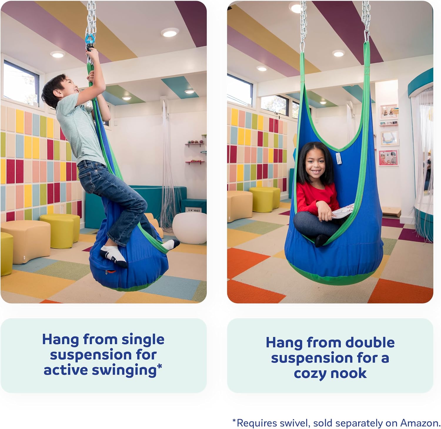 Fun and Function - Cocoon Climbing Swing - Special Needs Hanging Cocoon Swing for Kids - Sensory for Kids with Special Needs - for Children Ages 3-10