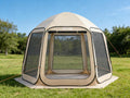 VEVOR Pop up Screen House Tent, 10 x 9.2 ft, 4-8 Person Screen Gazebo, Portable Screened in Canopy with Carry Bag, Netting Sides, Ground Stakes, for Garden, Patio, Backyard, Outdoor Activities, Beige