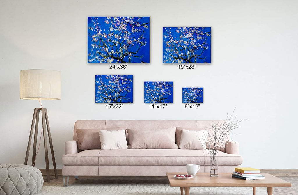 SpiritualHands Vincent Van Gogh Almond Blossom Blue Canvas Wall Art, The Starry Night, Large Framed, Ready to Hang