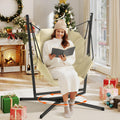 360° Swivel Hammock Swing Chair with Stand - Comfortable Hanging Chair with Cushions (400 lbs Capacity) for Indoor/Outdoor Use - Perfect for Bedroom, Patio, Porch, Deck, Garden, Balcony