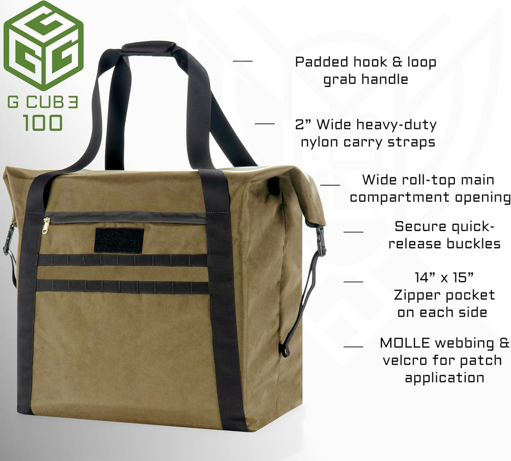 Xtreme Sight Line ~ G CUBƎ 100 Faraday Bag for Medium to Large Generators and Electronics ~ Protects Against EMP/CME/EMF/RF ~ Diamond Form Farday Lined Interior ~ Coyote Brown