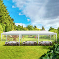 Outdoor Party Tent - Wedding & Birthday Event Canopy with Removable Sidewalls & Transparent Window (10'x30'/0 Sidewalls White)