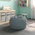 EMMA + OLIVER Daisy Small Gray Furry Bean Bag Chair for Kids and Teens