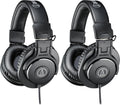 Audio-Technica ATH-M30x Professional Studio Monitor Headphones,Black,(Pack of 2)