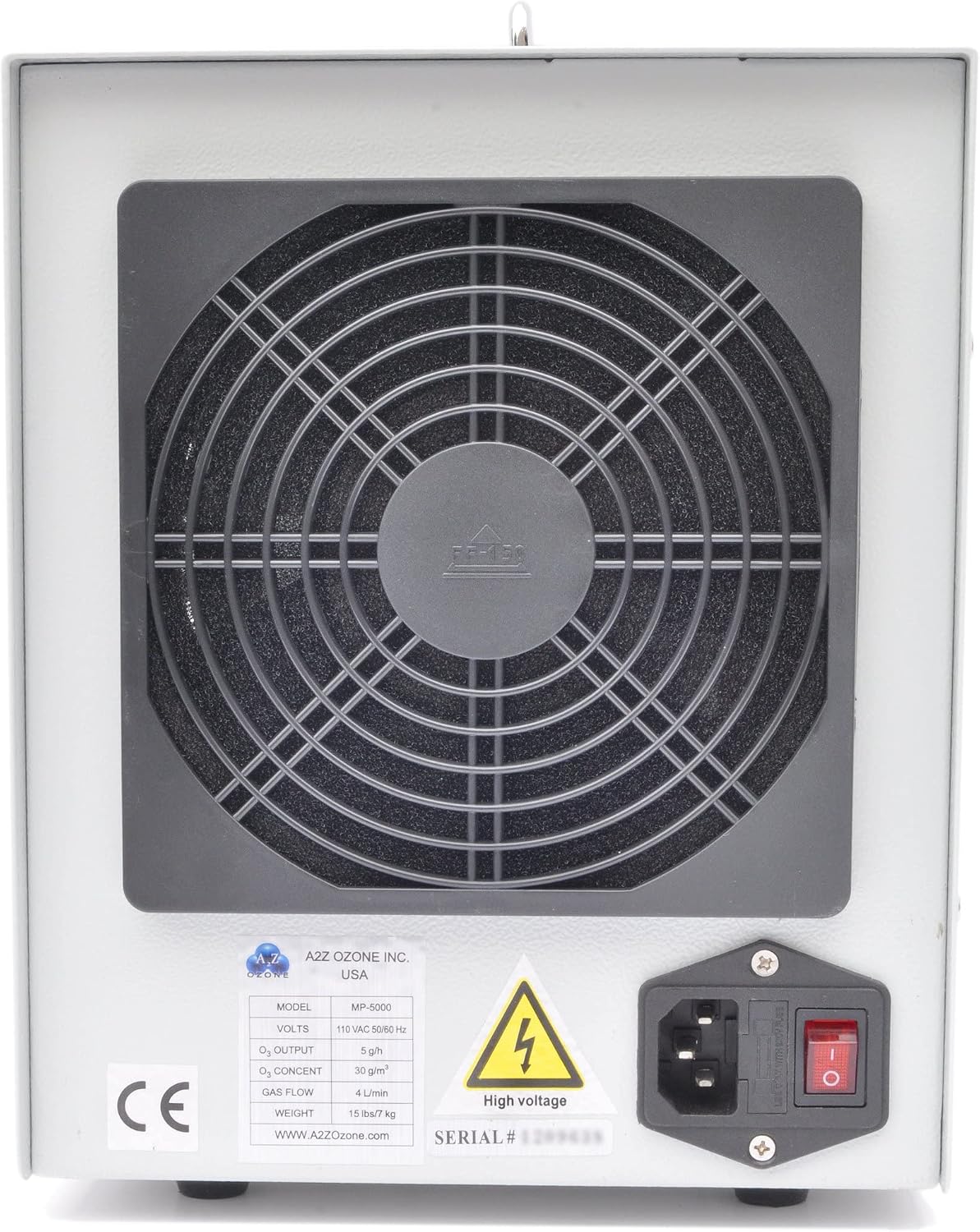 MP-3000 Ozone Generator, Light-Duty Ozonator, for Water-use with Optional Oxygen Hookup, up to 3000 mg/hr, with Timer Function