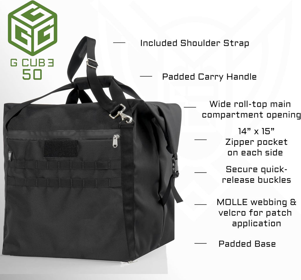Xtreme Sight Line ~ G CUBƎ 50 Faraday Bag for Small to Medium Generators and Electronics ~ Protects Against EMP/CME/EMF/RF ~ Diamond Form Farday Interior ~ 1680D Ballistic Nylon Exterior ~ Black