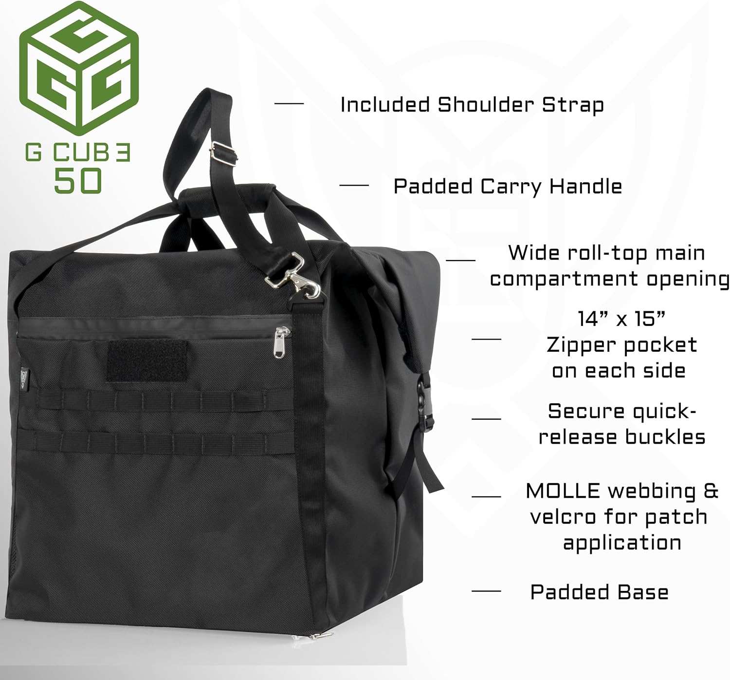 Xtreme Sight Line ~ G CUBƎ 50 Faraday Bag for Small to Medium Generators and Electronics ~ Protects Against EMP/CME/EMF/RF ~ Diamond Form Farday Interior ~ 1680D Ballistic Nylon Exterior ~ Black