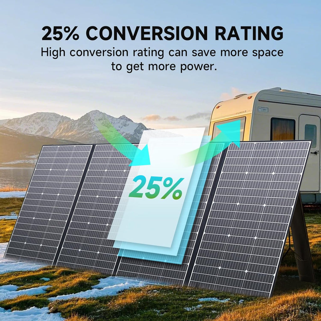ALLPOWERS SP037 400W Portable Solar Panel, 23% Efficient IP66 Waterproof Foldable for RV Camping Home & 12V Systems, Compact Power Solution