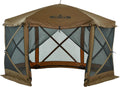 Hike Crew 12'x12' Pop-Up Gazebo Screen Tent | 6-Sided Outdoor Canopy Shelter w/Built-in Zippered Wind Panels, Built-in Awning, Stakes, Ropes & Carry Bag for Camping & Sports | UV Resistant SPF 50+