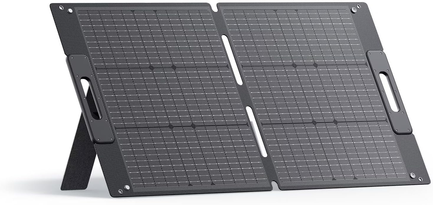 BLUETTI 100W Solar Panel for Solar Generator EB3A AC2A AC50B AC70 AC180 AC200L Elite 200 V2 AC300 B300K Handsfree 1 & 2, Foldable Solar Charger with Adjustable Kickstands for RV, Camping