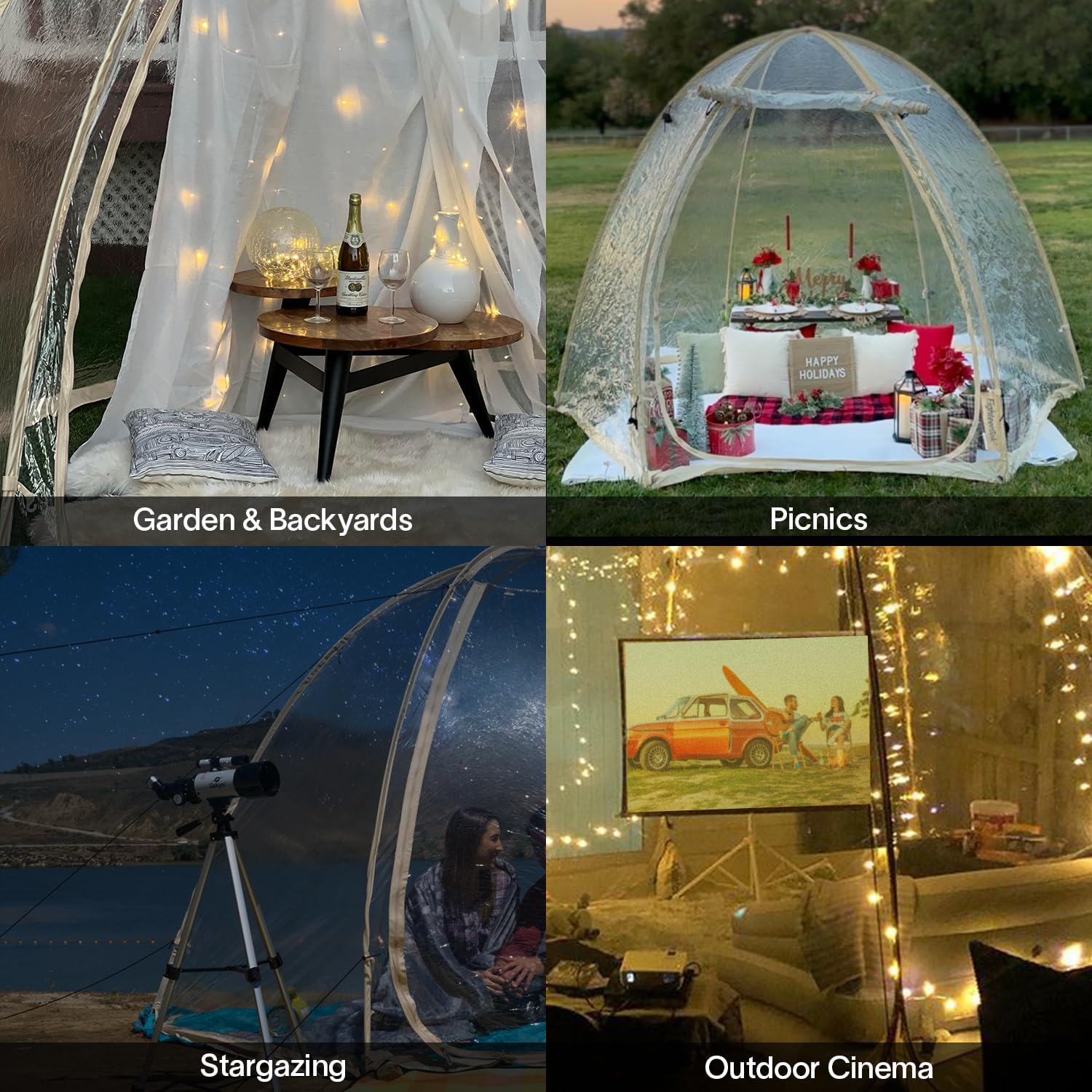 Alvantor® Pop Up Bubble Tent®,Large Oversize Igloo Screen House,4-6 Person Cold Protection Outdoor Igloo, Winter Tent Snaps Fit 10'x10'x6.5'