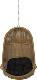Christopher Knight Home Orville Outdoor Hanging Chair, Dark Gray + Light Brown