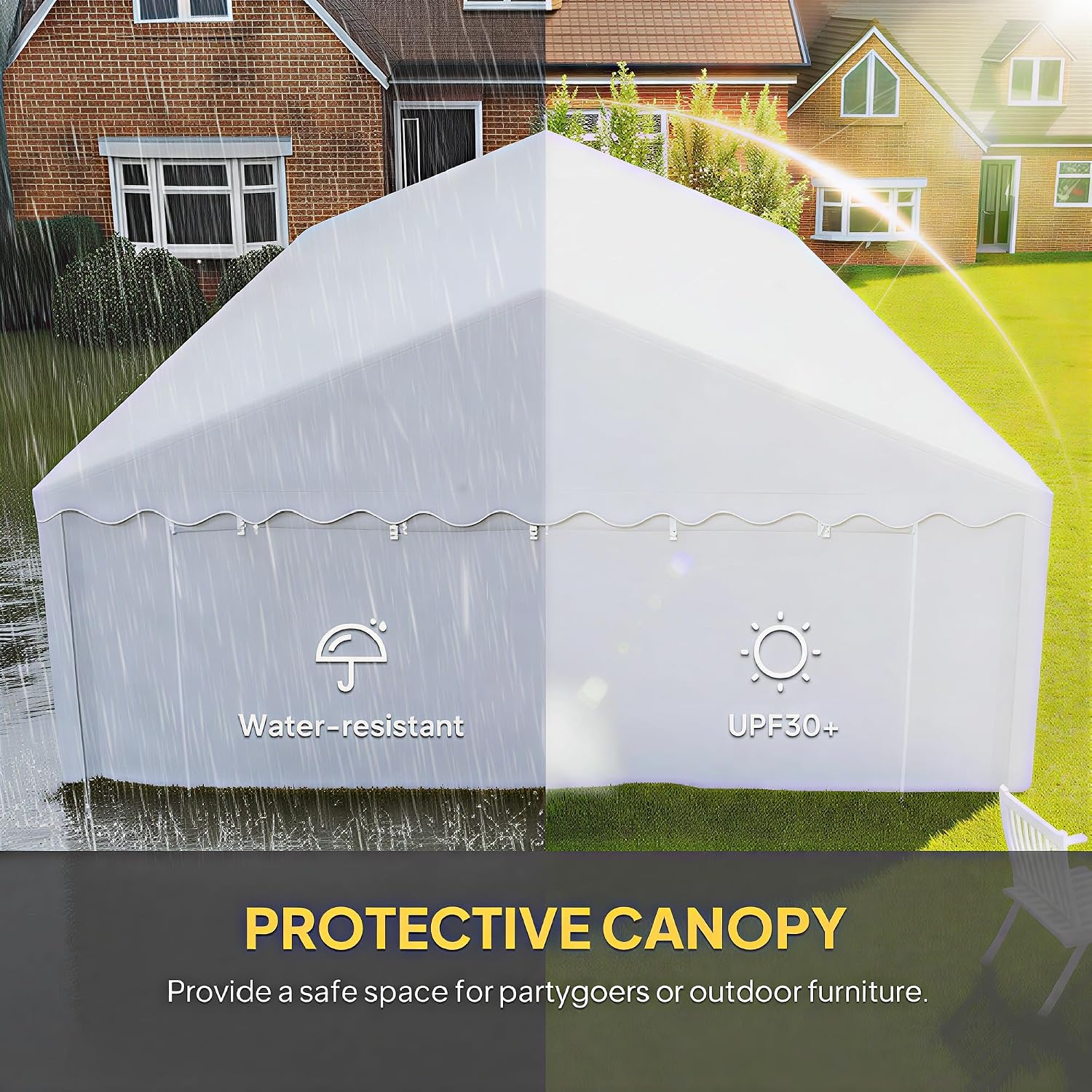 Outsunny 20' x 40' Heavy Duty Party Tent, Large Outdoor Canopy Tent Event Shelter with Removable Sidewalls, 12 Windows & 2 Doors, Tents for Wedding, Parties, BBQ, Events, White