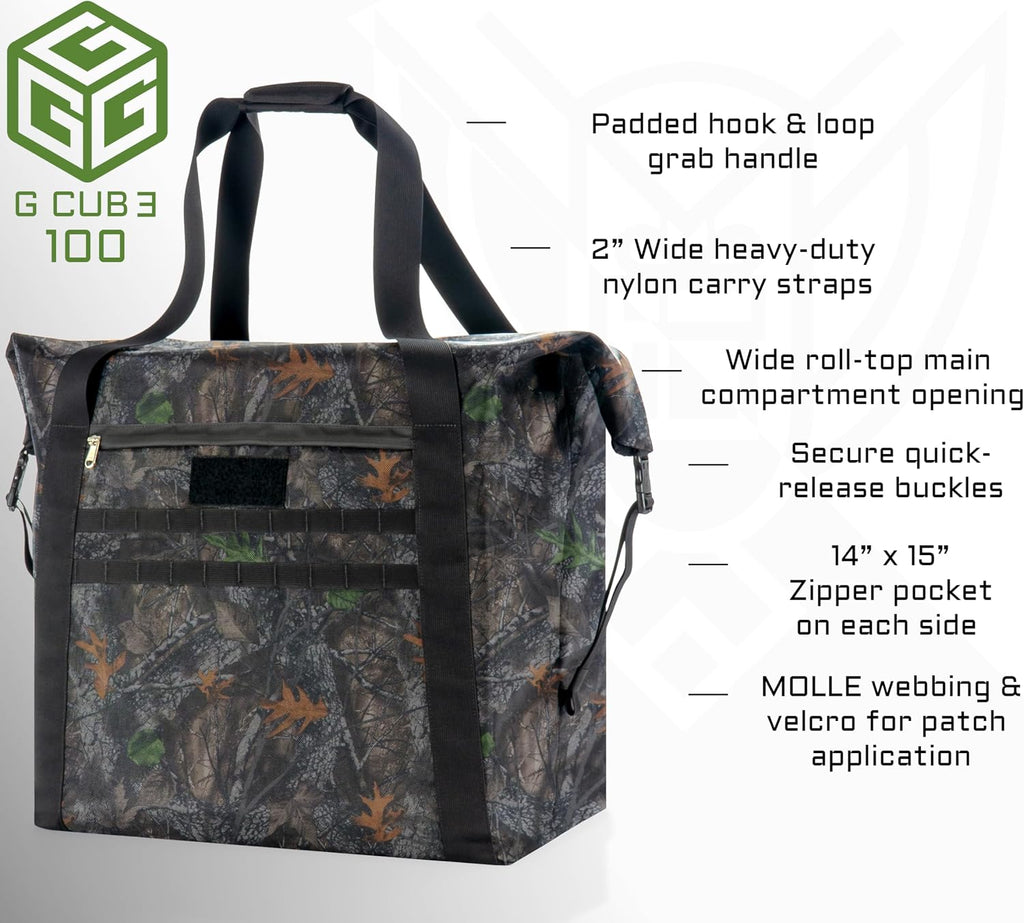 Xtreme Sight Line ~ G CUBƎ 100 Faraday Bag + XTECH Faraday Bag for Medium to Large Generators and Electronics ~ Protects Against EMP/CME/EMF/RF ~ Backwoods Camo Combo