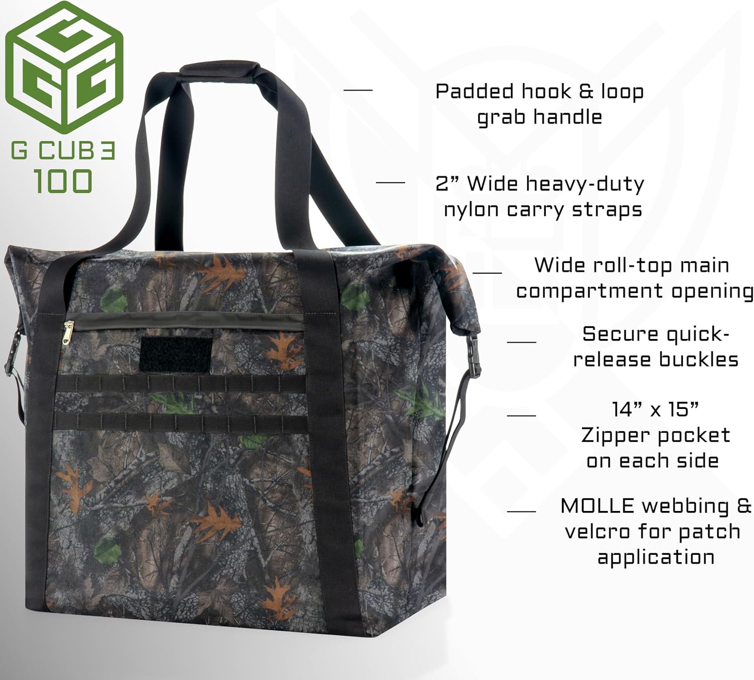 Xtreme Sight Line ~ G CUBƎ 100 Faraday Bag for Medium to Large Generators and Electronics ~ Protects Against EMP/CME/EMF/RF ~ Diamond Form Farday Lined Interior ~ Backwoods Camo