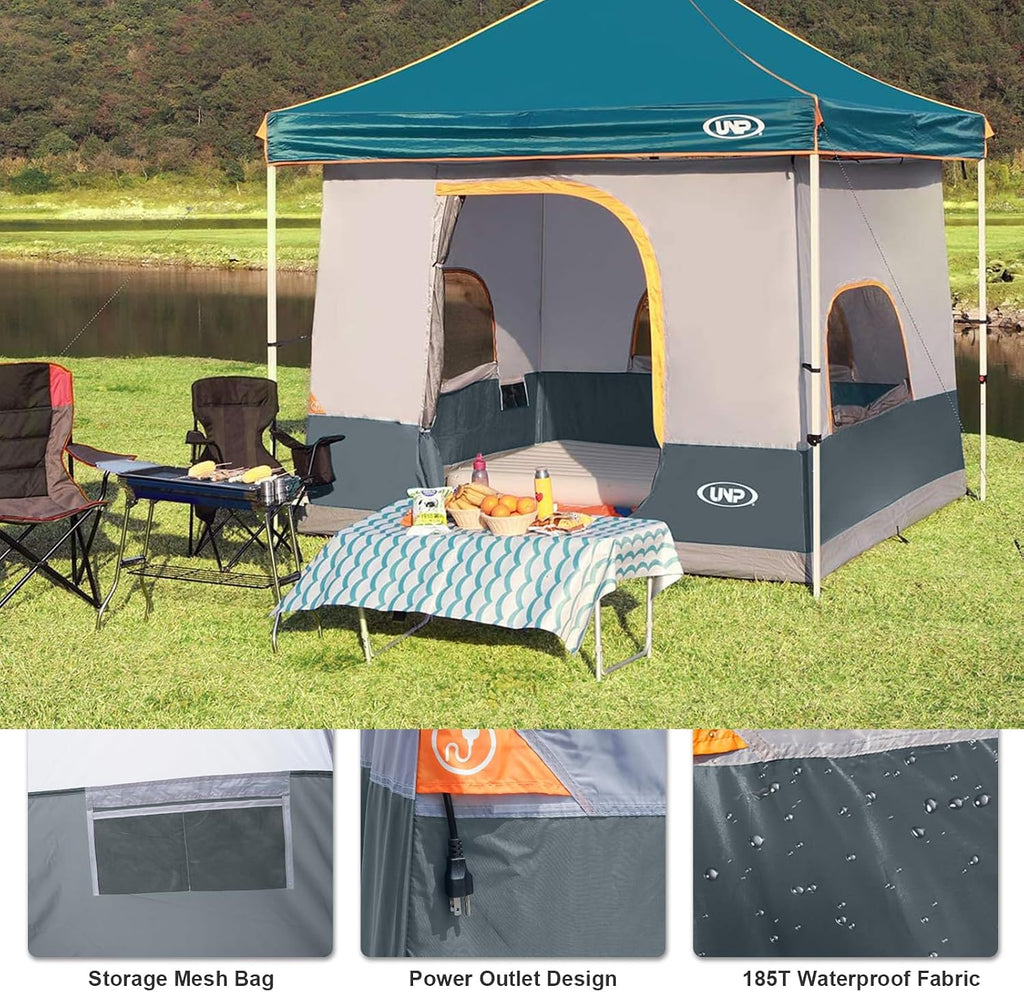 UNP Canopy Inner Tent, Camping Cube Tents for Pop Up Camping Canopy Tent, Compatible with 10' Wide Canopies Tents (No Top & Frame) (Gray)