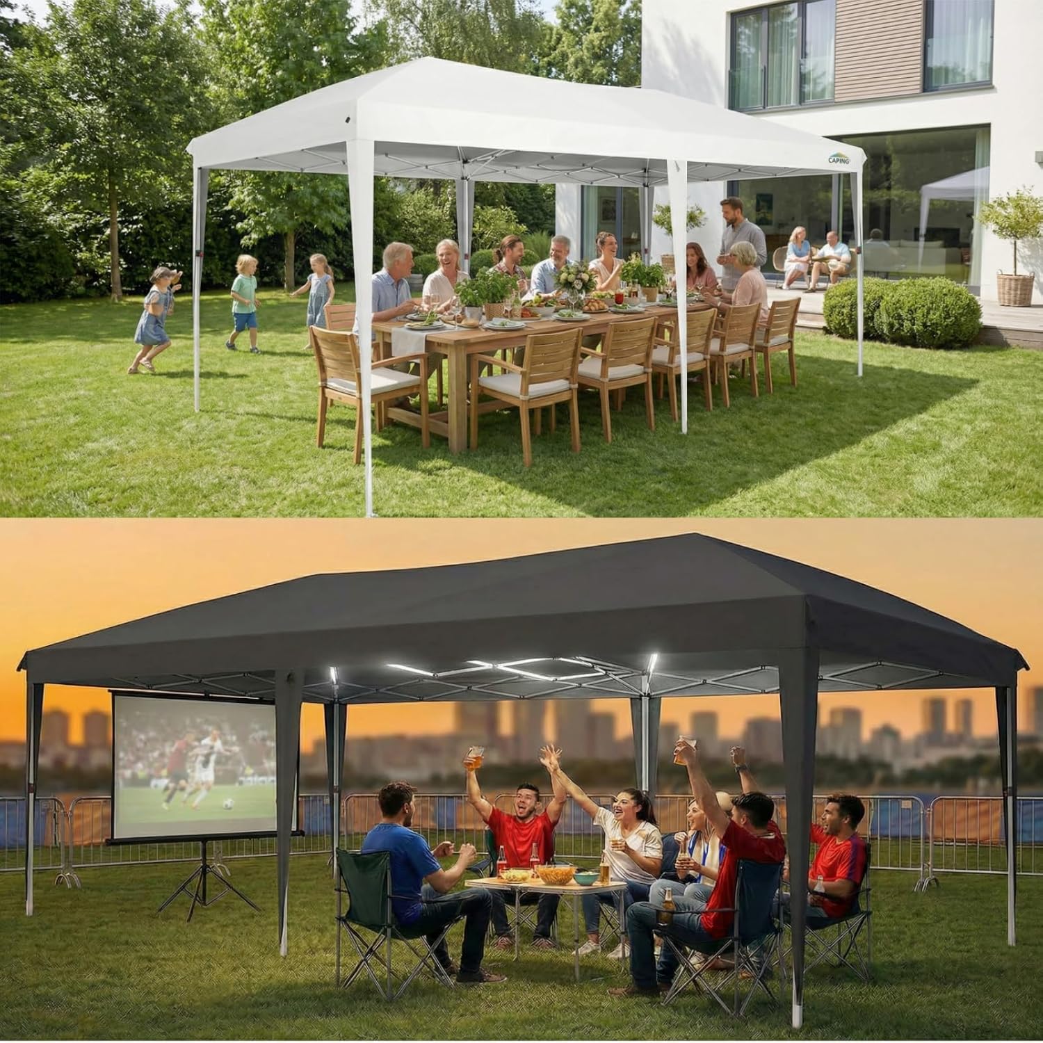 COBIZI 10x20 FT Pop up Canopy Tent with Sidewalls, Party Tents for Parties, Carpas para Fiestas, Easy Set Large Outdoor Popup Patio Gazebo for Backyard,Weddings,Vendor,Commercial Event,Gray (Upgrade)