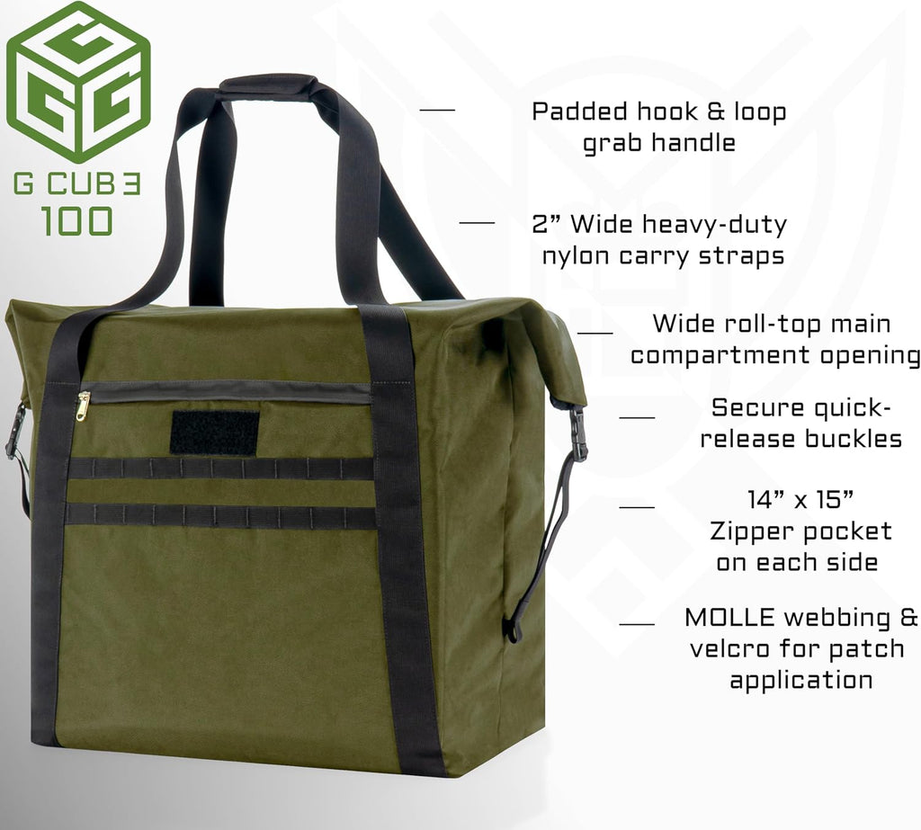Xtreme Sight Line ~ G CUBƎ 100 Faraday Bag for Medium to Large Generators and Electronics ~ Protects Against EMP/CME/EMF/RF ~ Diamond Form Faraday Lined Interior ~ OD Green