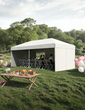 10'x 20' Pop Up Canopy, Waterproof Outdoor Party Tent, Portable Instant Commercial Event Gazebo With 4Pcs Sidewalls, 12 Stakes & 6 Sandbags for Backyard Wedding Party, Event, White