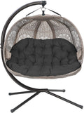 FlowerHouse Hanging Pumpkin Patio Chair - Dreamcatcher Black Cushion