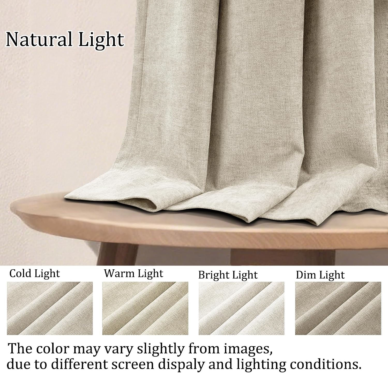 Fcosie 100% Light Blocking Chenille Drapes 96 inches Length, Nickel Grommet Top Curtains for Patio Door Apartment Window Gazebo Outdoor, Total Blackout Draperies, Beige 84' W by 96' L (2 Panels)