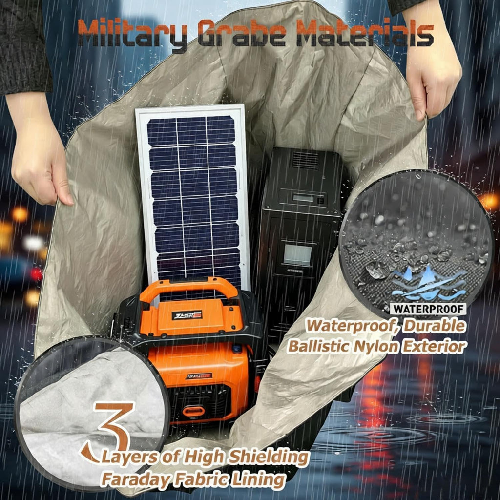 Faraday Bags 30'x24'x24'(283 Liters Capacity ) for Large Generators & Electronics,Military-Grade XXL EMF & RF Signal Shielding Cover for Computers Towers,Anti-Hacking,Privacy Protection (Waterproof )
