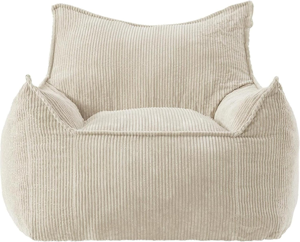 EBENCHICO Giant Bean Bag Chair Sofa for Adults Teens, Comfy Corduroy Large Bean Bag Chairs with Armrests for Bedroom Living Room, Adult BeanBag Lazy Sofa Couch Chairs with Filler Included
