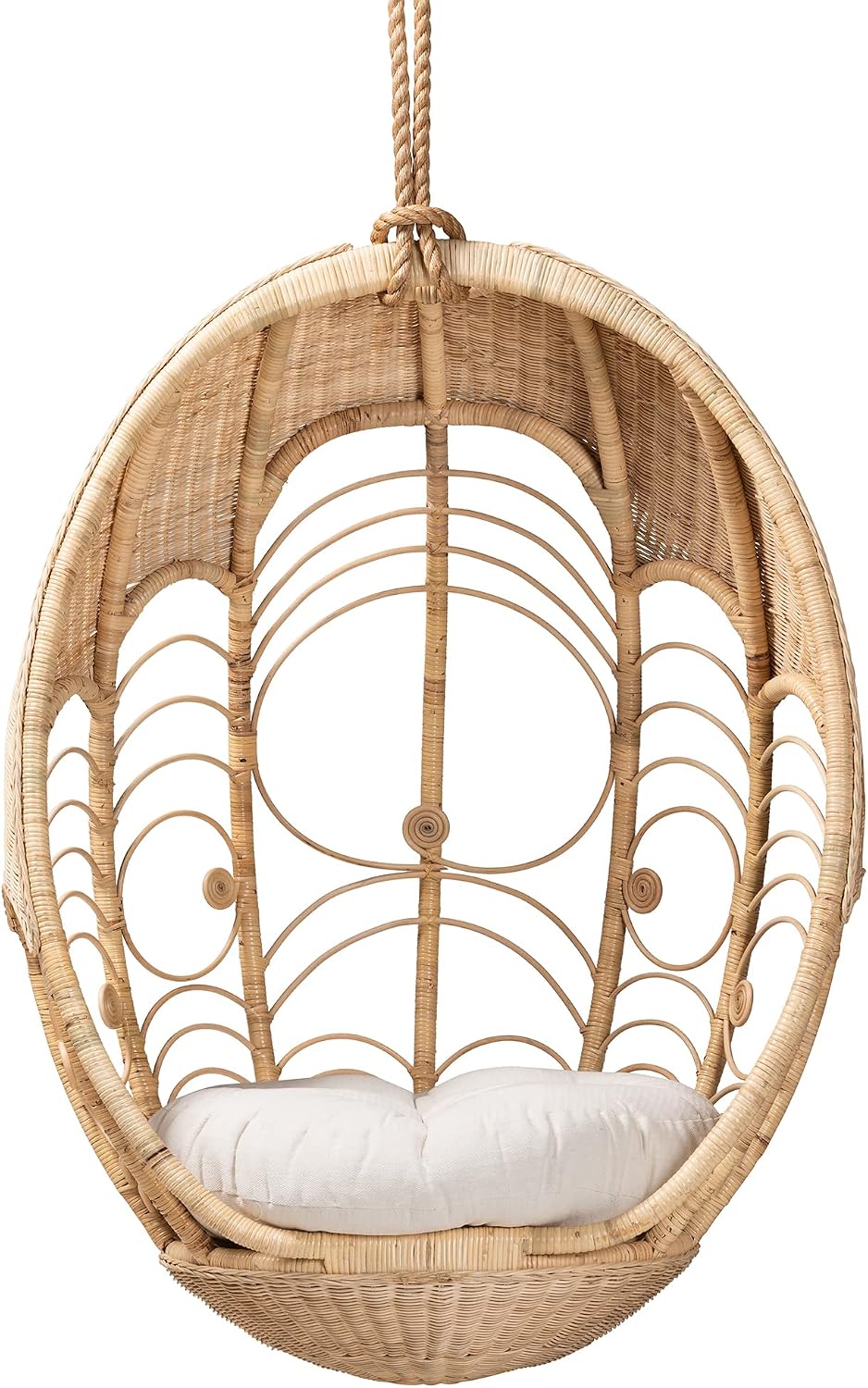Bali & pari Umika Modern Bohemian Natural Rattan Hanging Chair