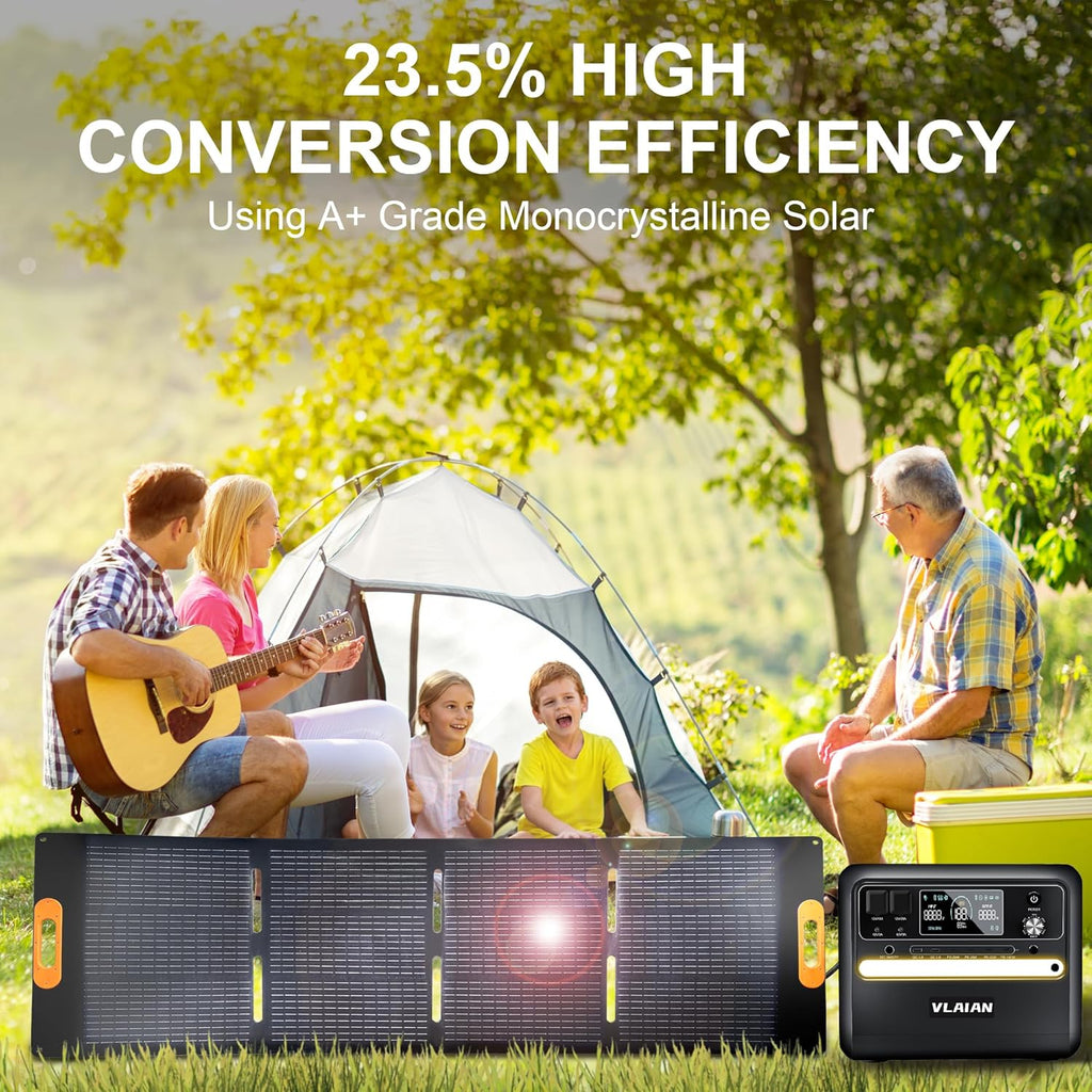 200 Watt Solar Panel,200W Solar Panel,for Power Station Generator,Charger with MC4 Output,3-in-1 DC Connector,23.5% High Efficiency for Outdoor Camping RV Travel(200W)