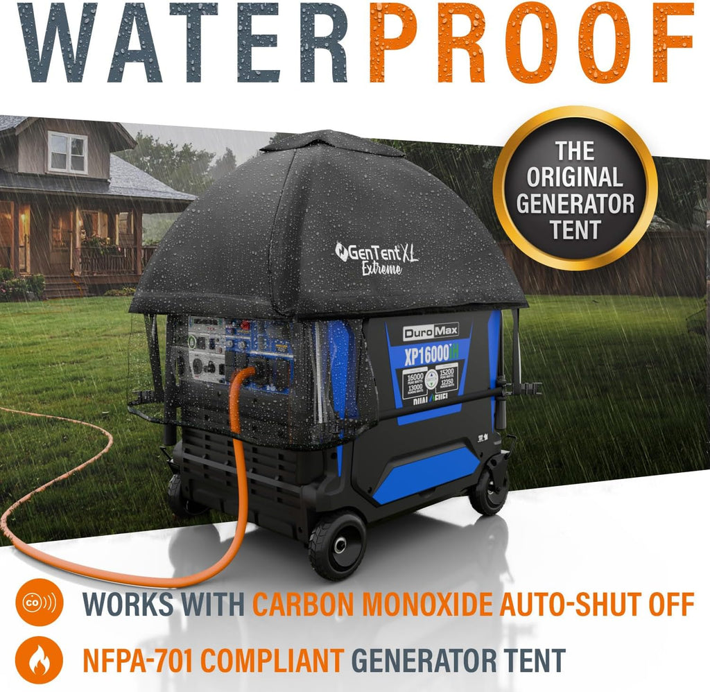 GenTent XL Inverter Running Cover – Generator Tent for Larger Encased Inverters (Black, XL - Extreme)